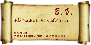 Böcskei Viktória névjegykártya